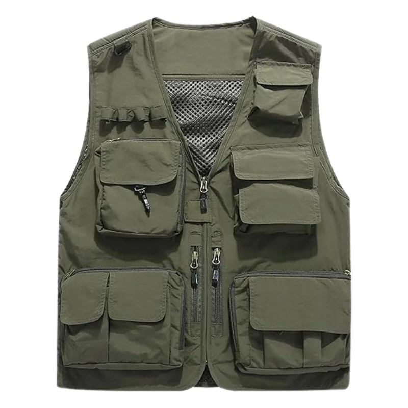 Casual Lightweight Outdoor Fishing Vest Jacket with Multi Pockets.